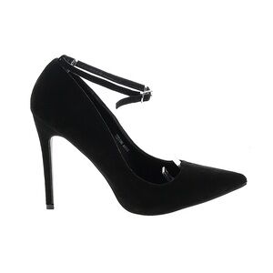 Boohoo Black Pointed Toe Ankle-Strap Stiletto Pump